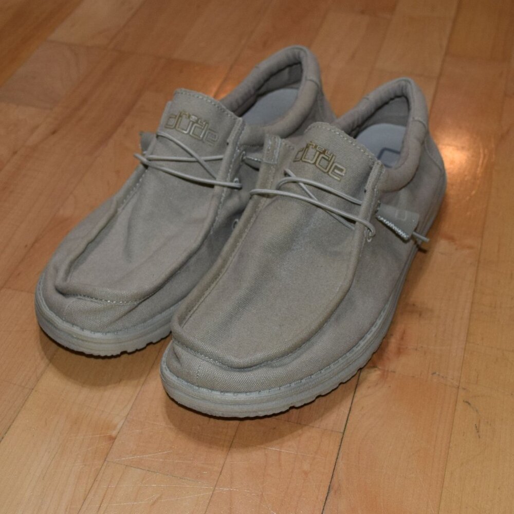 HEYDUDE Wally Stretch Men's Sz 12 Beige No-Tie Slip-On Shoes